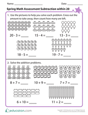 20以内的springmatheatasurementsubtraction