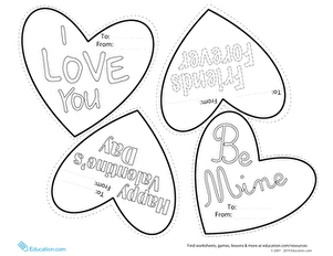 可打印的ValentineHearts