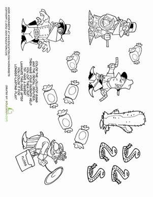 剪切和粘贴游戏集:糖果牛仔
