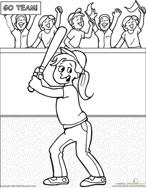 给棒球女孩上色