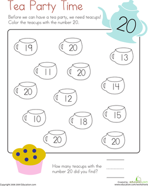 数字20颜色页面