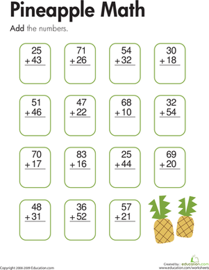 菠萝数学:两位数加法
