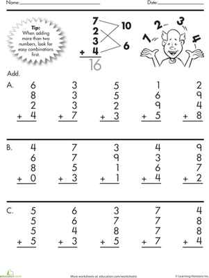 快速加法:将四个数字相加