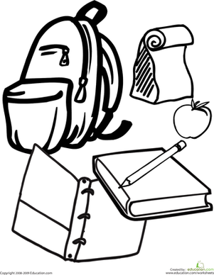 给学校用品上色