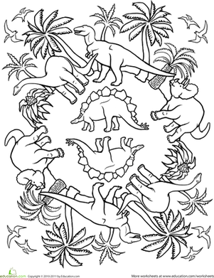 图案上色页:Dinos！