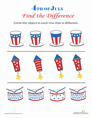 7月4日的SpottheDifference4thofJuly
